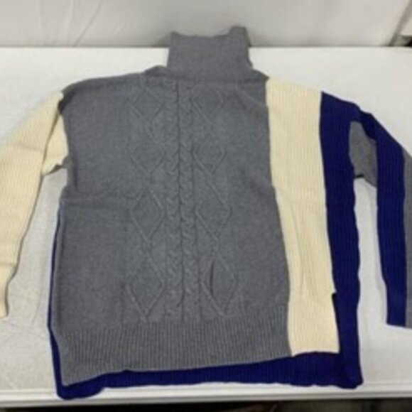 WOMENS LARGE KNIT PATTERNED TURTLE NECK SWEATER SHIRT, SIZE: L - Picture 3 of 5